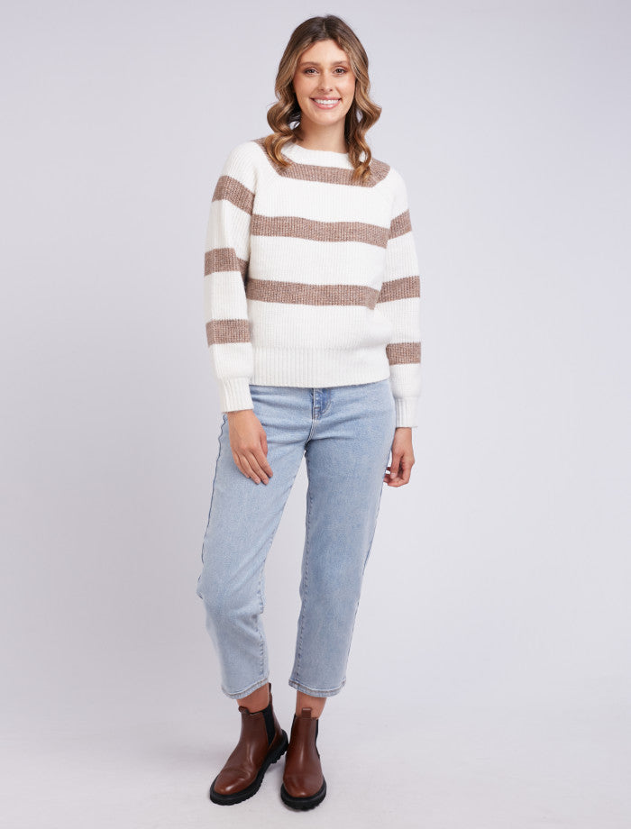 Isla Mock Neck Sweater (Beige)