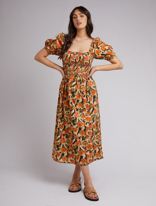 Margot Floral Shirred Dress