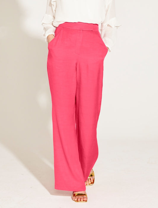 One and Only High Waisted Flared Pant (Hot Pink)