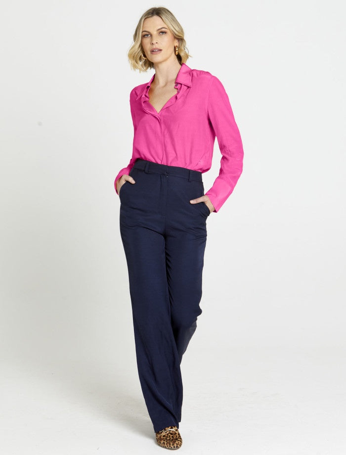 Unguarded Flare High Waisted Pant (Navy)