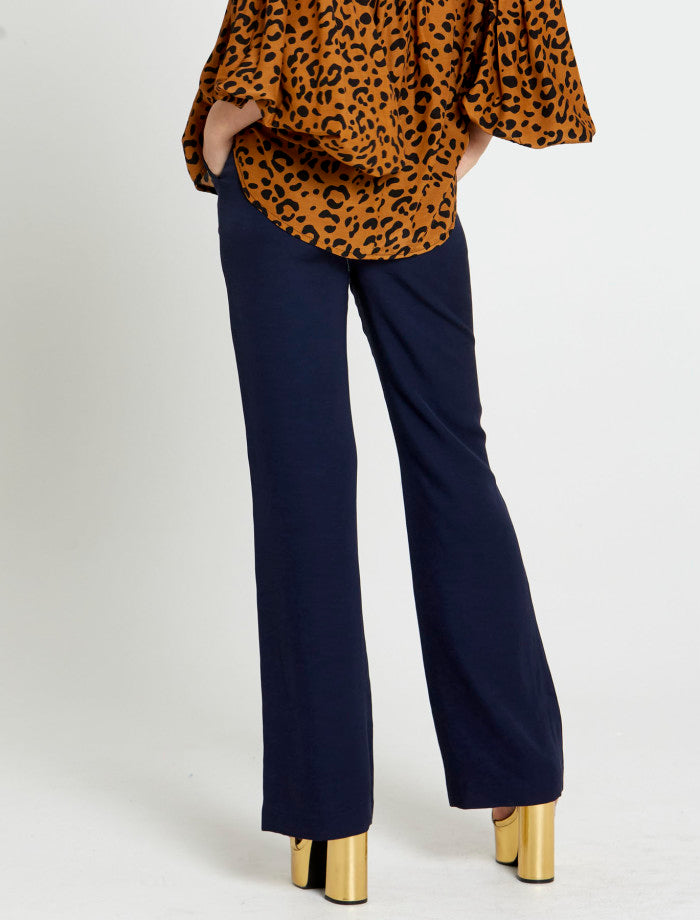 Unguarded Flare High Waisted Pant (Navy)